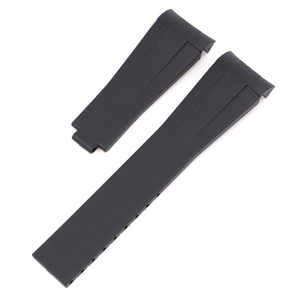 TUXEDO BLACK - CUT TO SIZE RUBBER OYSTERFLEX WATCH STRAP FOR ROLEX YACHT-MASTER