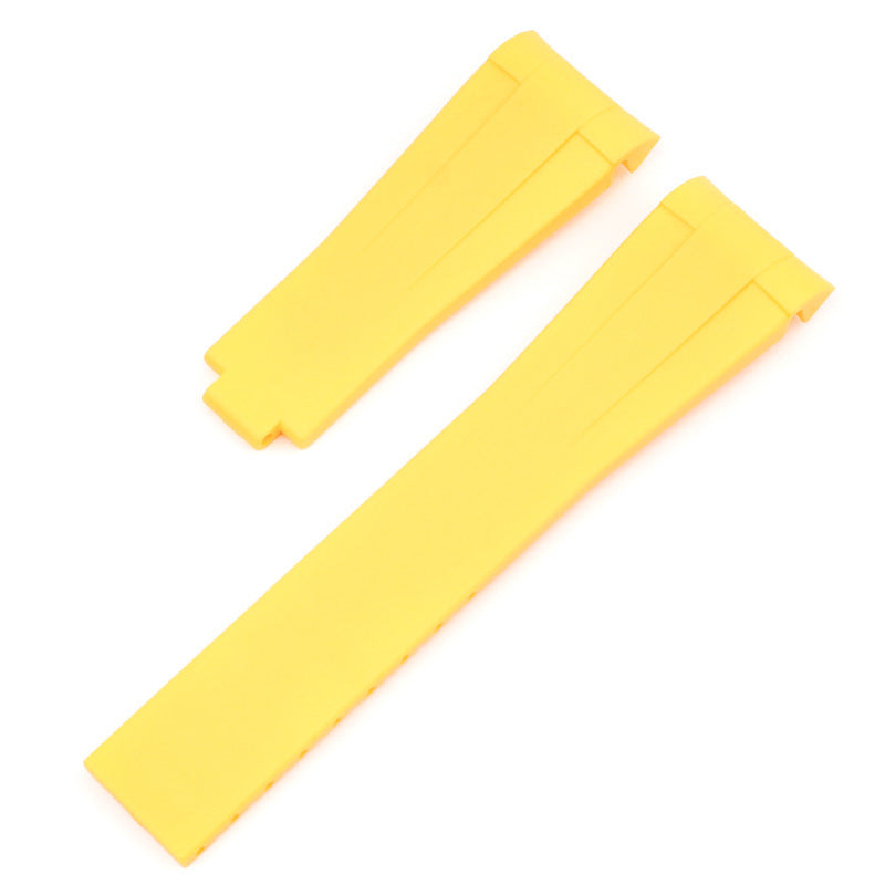 20mm Cut To Size Rubber Oysterflex Strap - Lemon Yellow