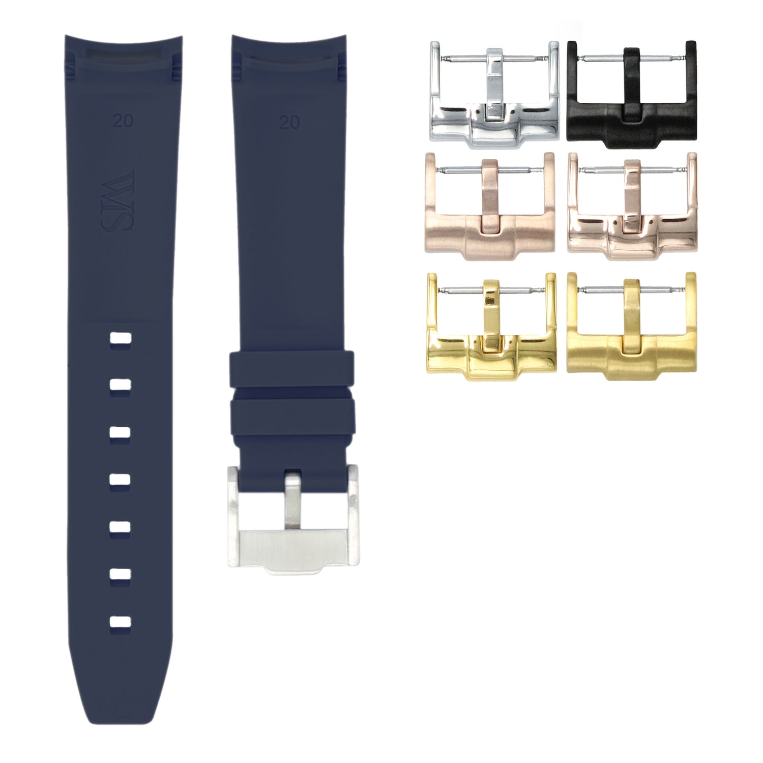 Marine Blue - Rubber Watch Strap For Rolex Submariner