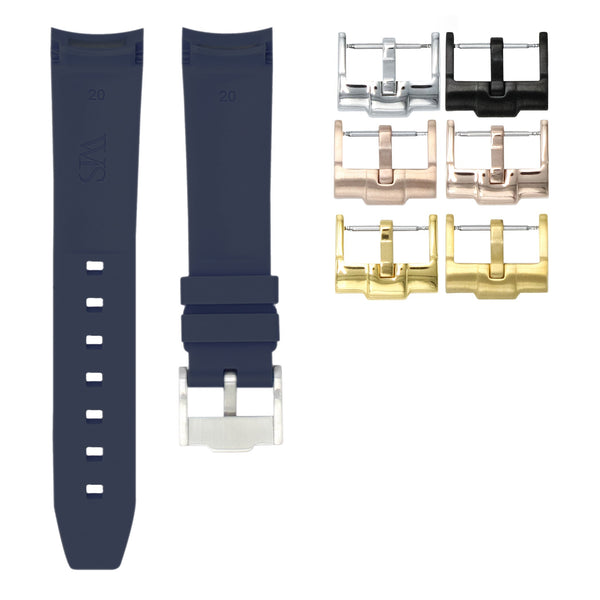 Marine Blue - Rubber Watch Strap For Omega Speedmaster