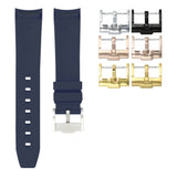 MARINE BLUE - RUBBER WATCH STRAP FOR OMEGA X SWATCH MOONSWATCH