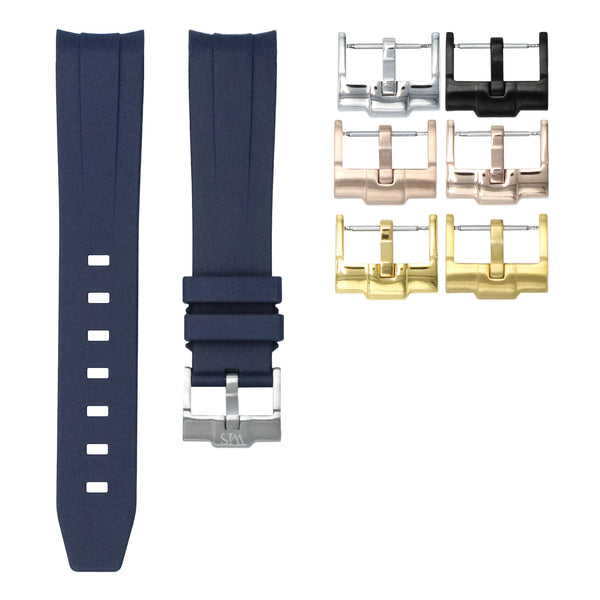 MARINE BLUE - RUBBER WATCH STRAP FOR ROLEX DAY-DATE 40MM