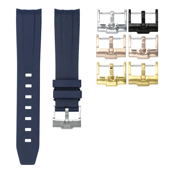 Marine Blue - Rubber Watch Strap For Omega Speedmaster