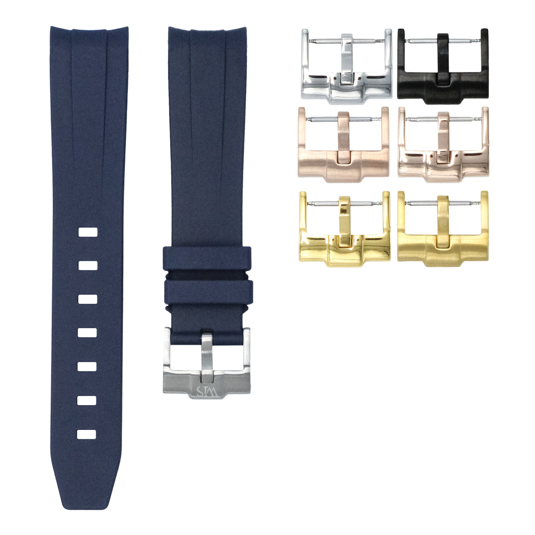 Marine Blue - Rubber Watch Strap For Rolex Yacht-master