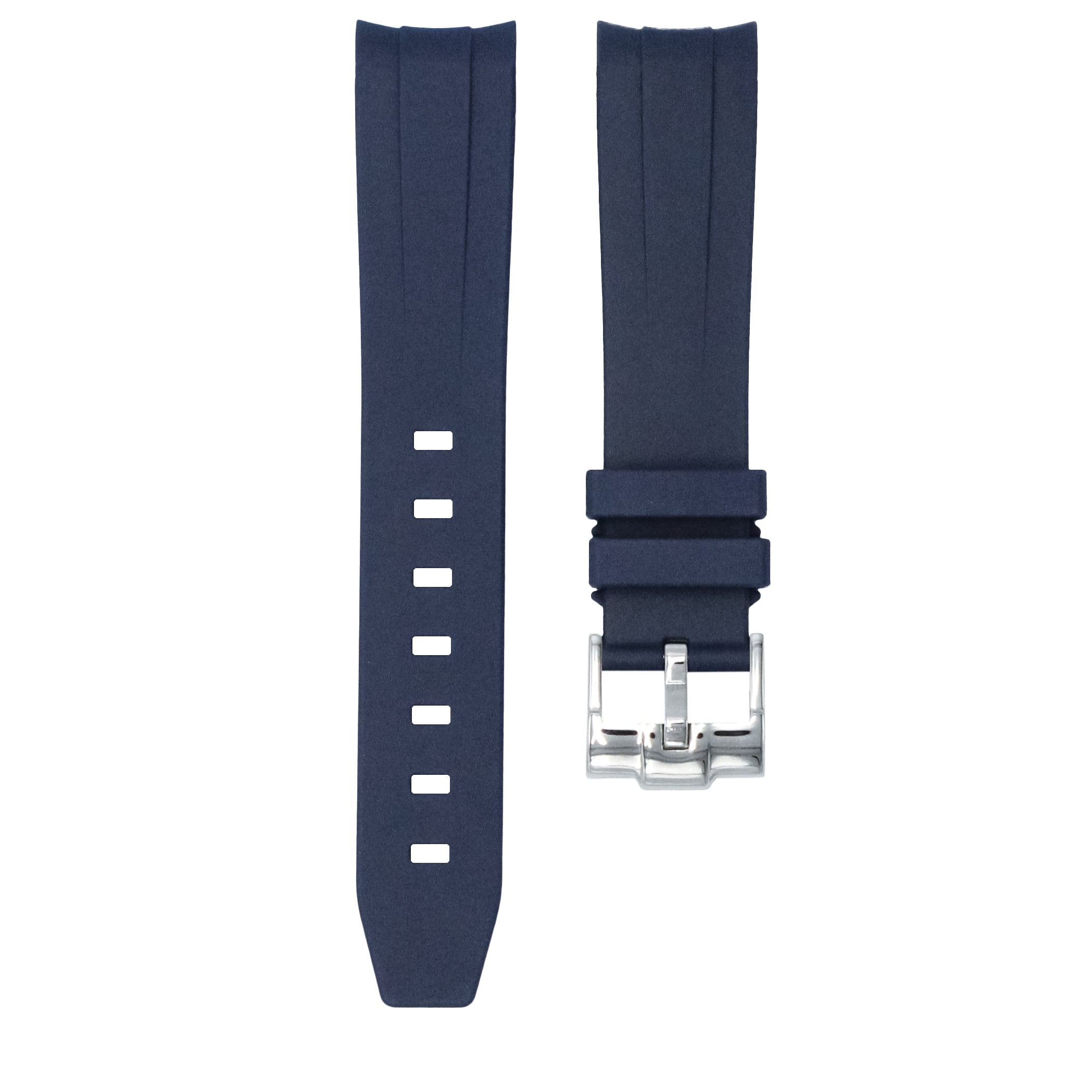 Marine Blue - Integrated Rubber Watch Strap For Oris Diver 65