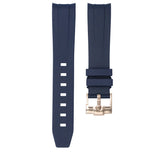 MARINE BLUE - RUBBER WATCH STRAP FOR OMEGA X SWATCH MOONSWATCH