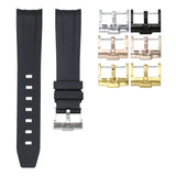 Tuxedo Black - Rubber Watch Strap For Longines Legend Diver