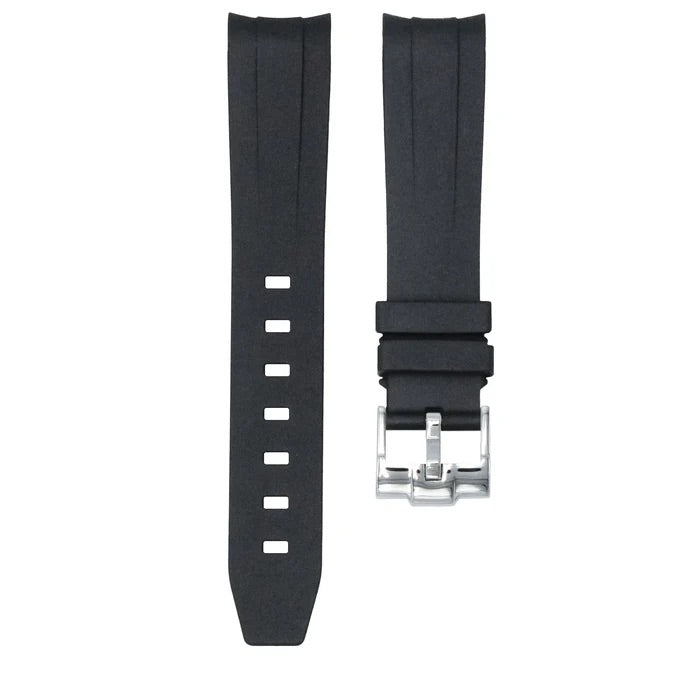 Tuxedo Black - Rubber Watch Strap For Longines Legend Diver