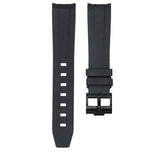 Tuxedo Black - Rubber Watch Strap For Longines Legend Diver