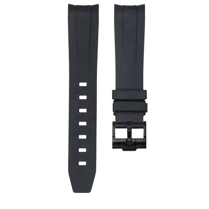 Tuxedo Black - Rubber Watch Strap For Longines Legend Diver