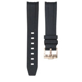 Tuxedo Black - Rubber Watch Strap For Longines Legend Diver