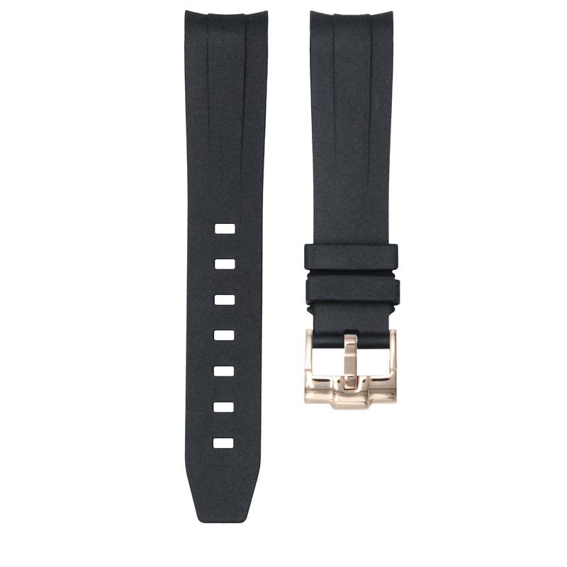 TUXEDO BLACK - RUBBER WATCH STRAP FOR ROLEX DAY-DATE 40MM