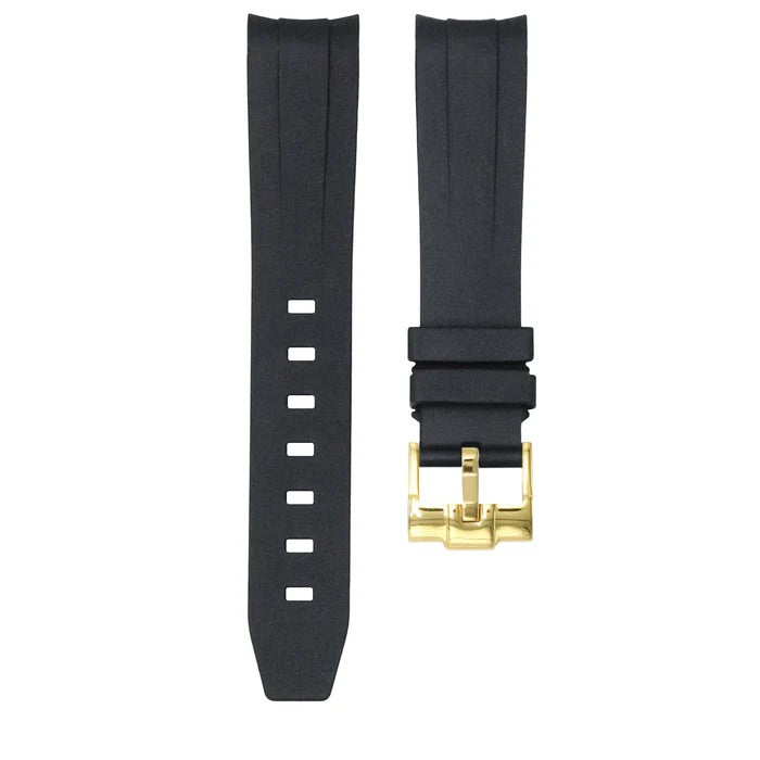 Tuxedo Black - Rubber Watch Strap For Longines Legend Diver