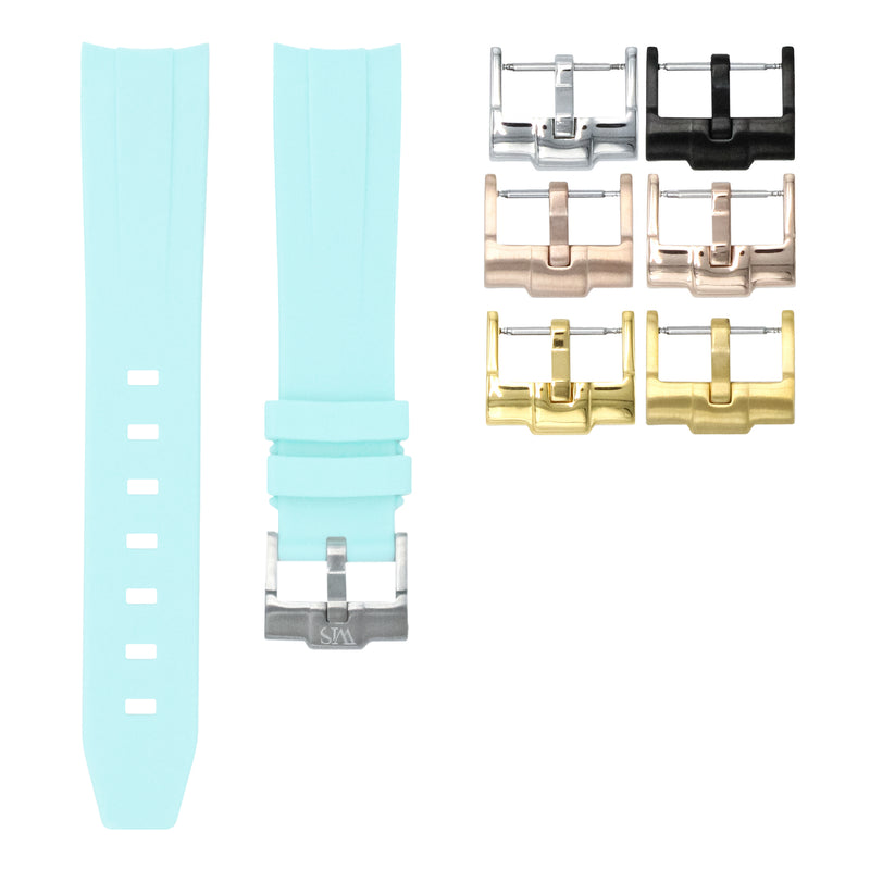 GLACIER BLUE - RUBBER WATCH STRAP FOR OMEGA X SWATCH MOONSWATCH