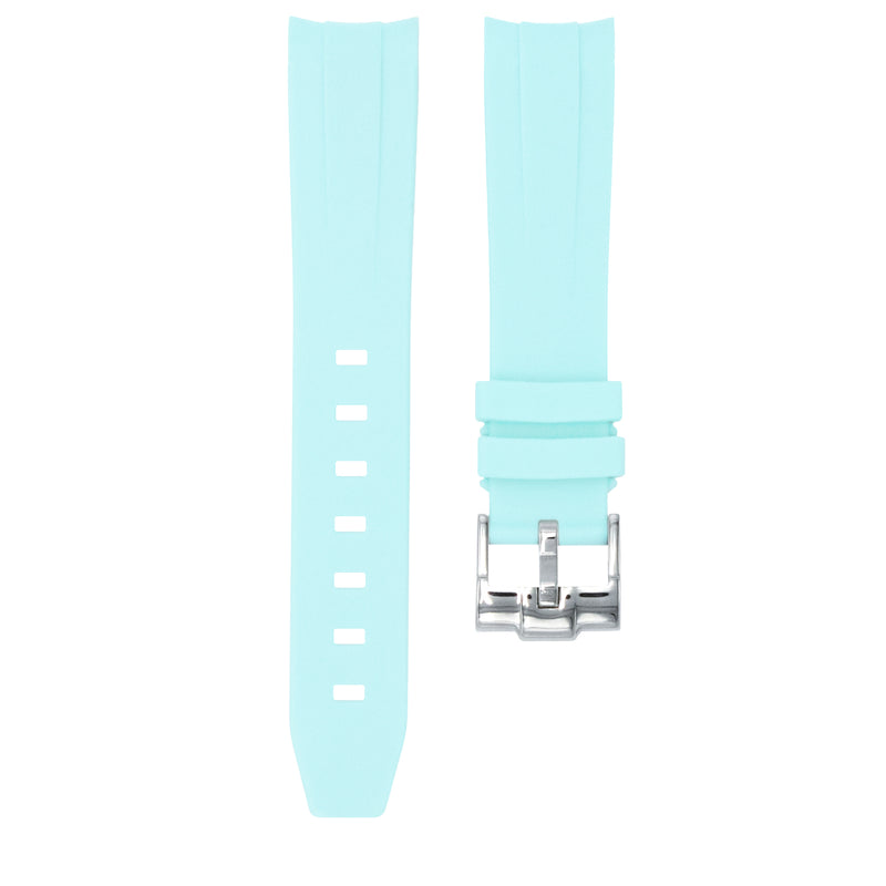 GLACIER BLUE - RUBBER WATCH STRAP FOR ROLEX OYSTER PERPETUAL