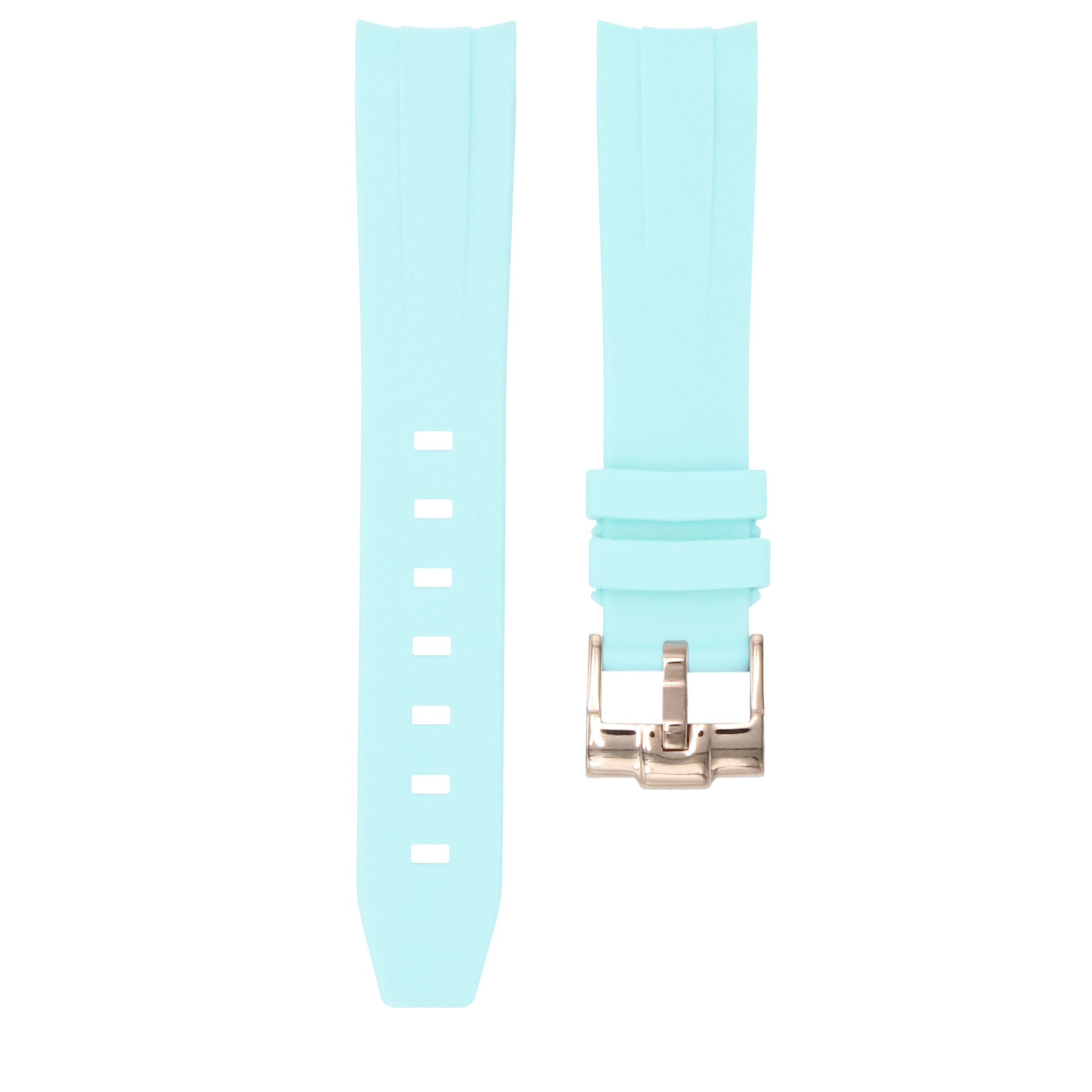 Glacier Blue - Rubber Watch Strap For Omega Seamaster