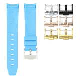 MIAMI BLUE - RUBBER WATCH STRAP FOR ROLEX YACHT-MASTER