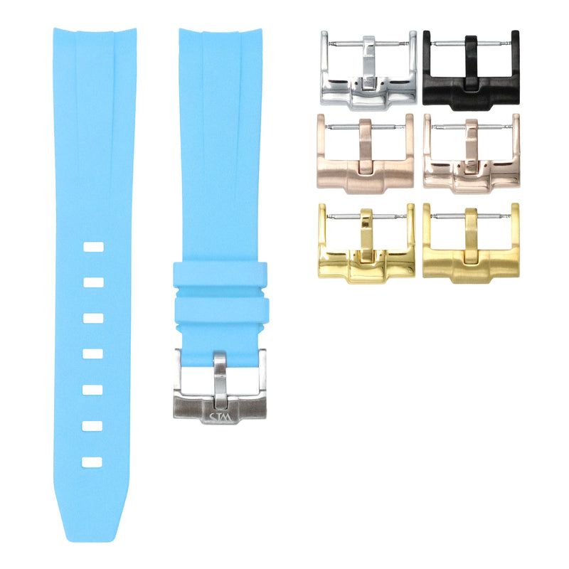 Miami Blue - Rubber Watch Strap For Monta Noble