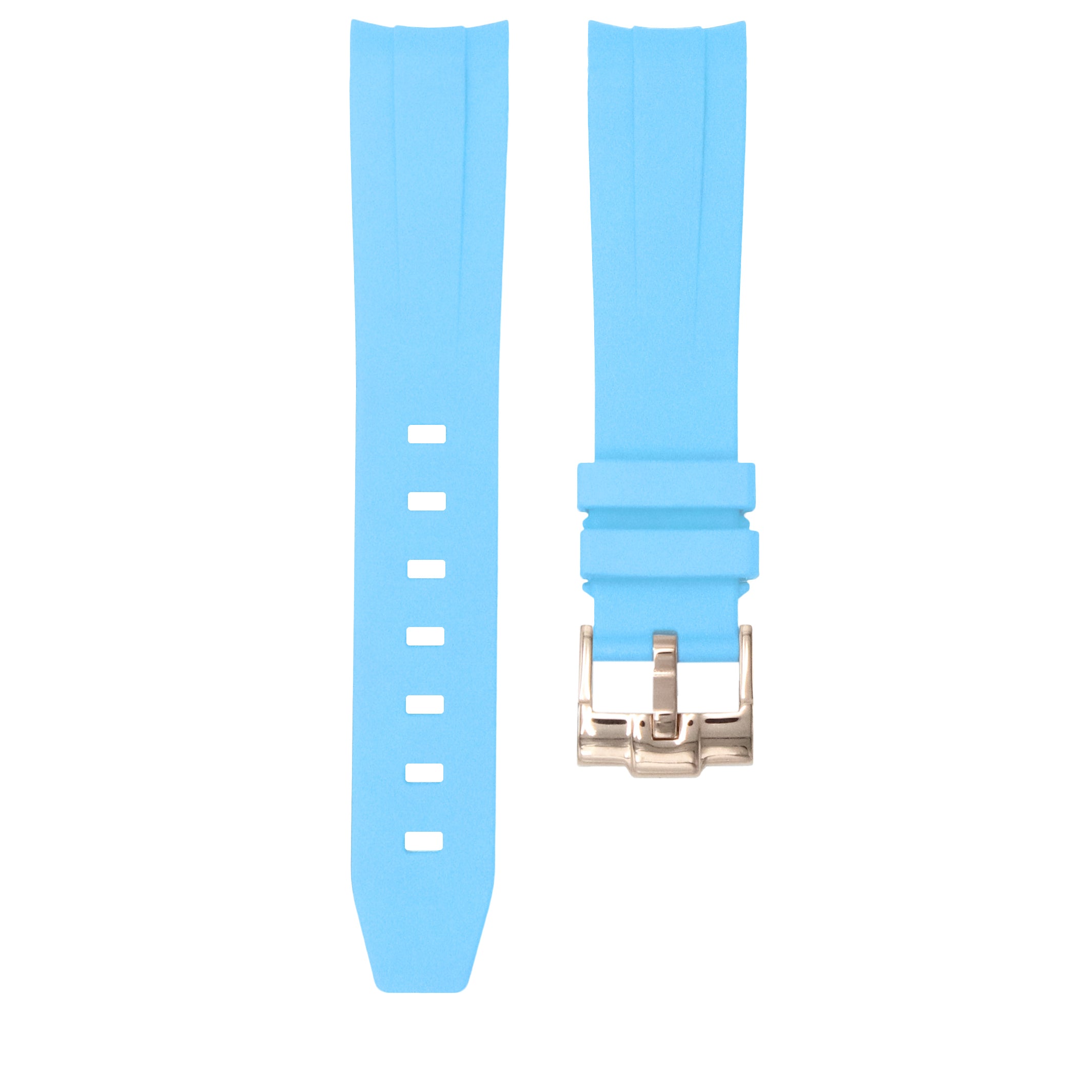Miami Blue - Rubber Watch Strap For Rolex Yacht-master