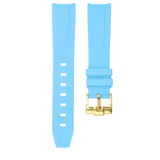 MIAMI BLUE - RUBBER WATCH STRAP FOR OMEGA SEAMASTER