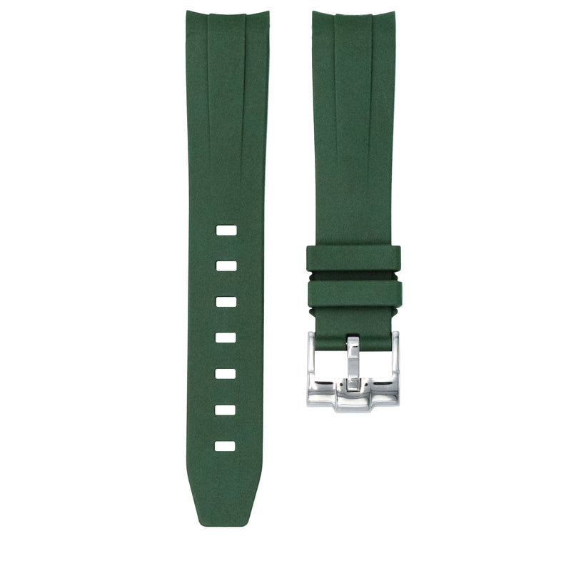FOREST GREEN - RUBBER WATCH STRAP FOR ROLEX OYSTER PERPETUAL