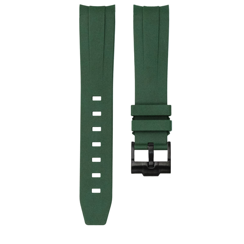 FOREST GREEN - RUBBER WATCH STRAP FOR ROLEX SUBMARINER