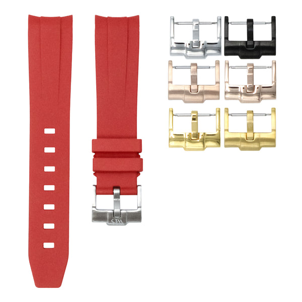 CRIMSON RED - RUBBER WATCH STRAP FOR OMEGA X SWATCH MOONSWATCH