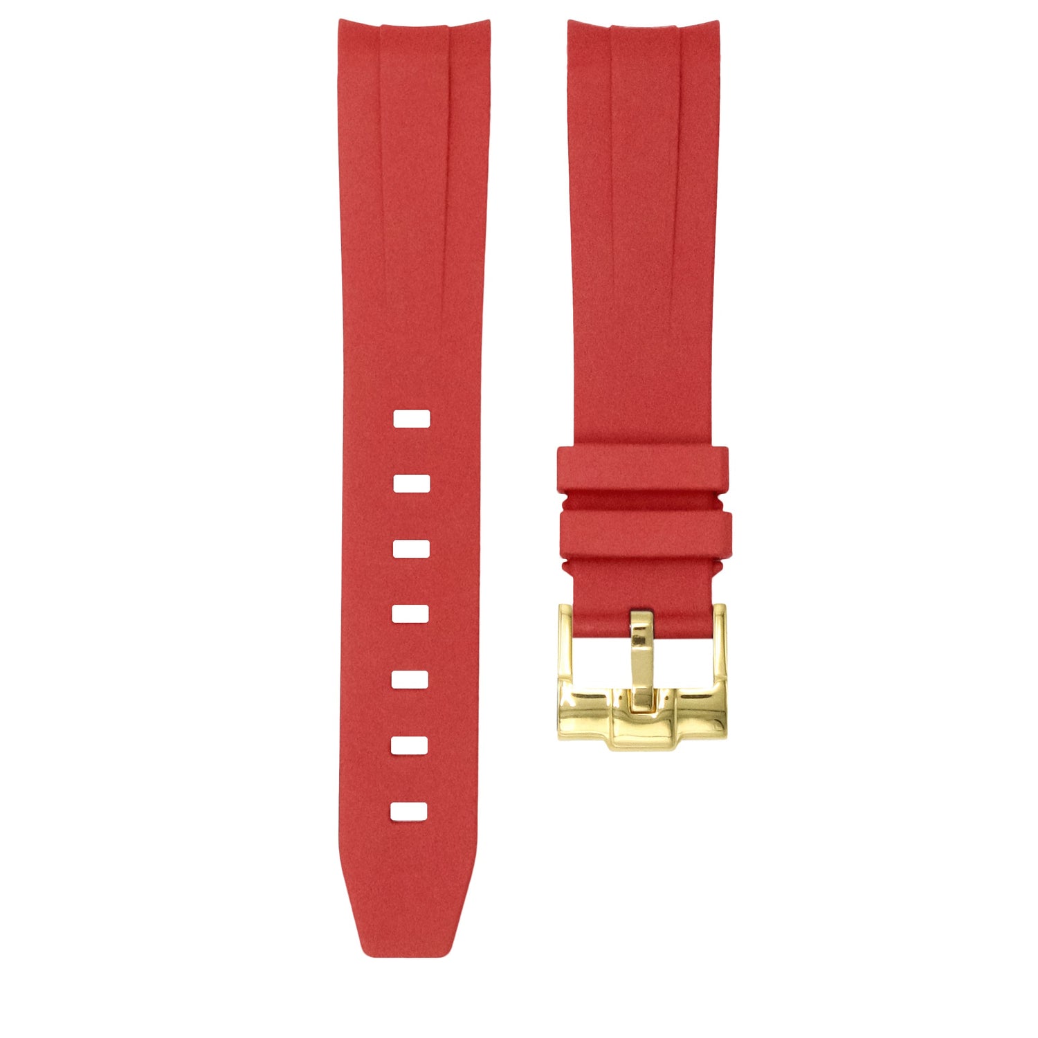 Crimson Red - Rubber Watch Strap For Omega Seamaster