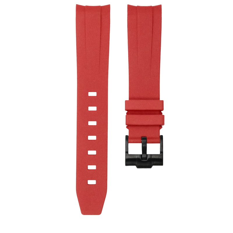 CRIMSON RED - RUBBER WATCH STRAP FOR ROLEX OYSTER PERPETUAL
