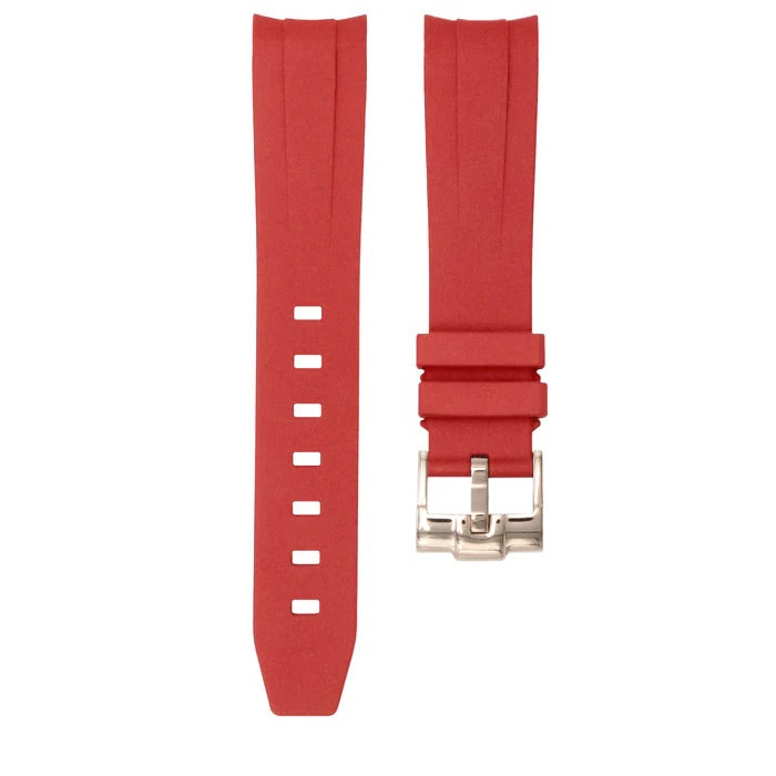Crimson Red - Rubber Watch Strap For Longines Legend Diver