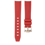 CRIMSON RED - RUBBER WATCH STRAP FOR OMEGA SEAMASTER