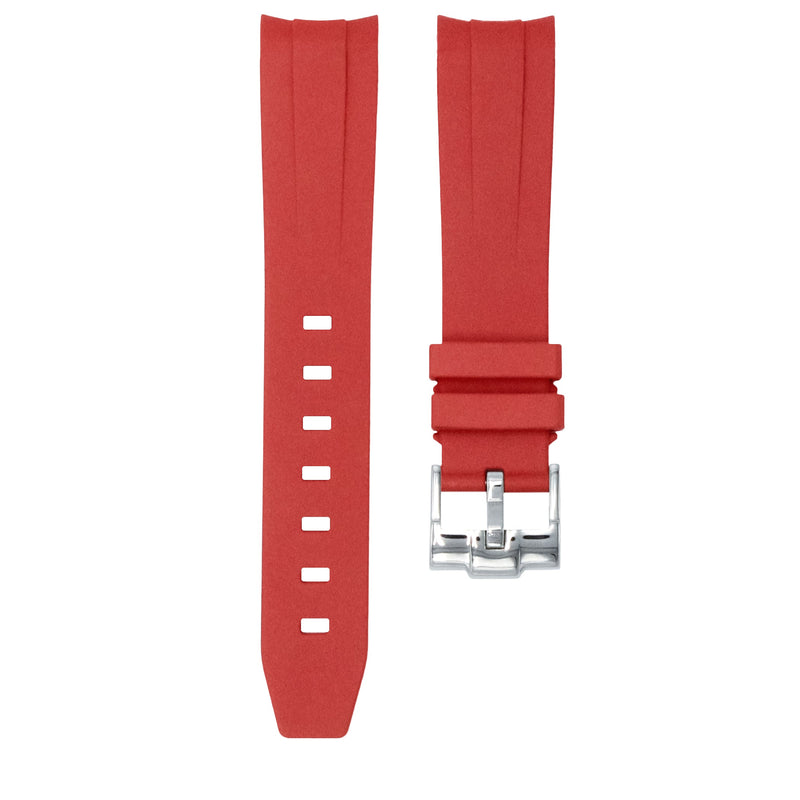 Crimson Red - Rubber Watch Strap For Omega Seamaster