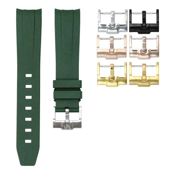 FOREST GREEN - RUBBER WATCH STRAP FOR ROLEX DATEJUST 36MM