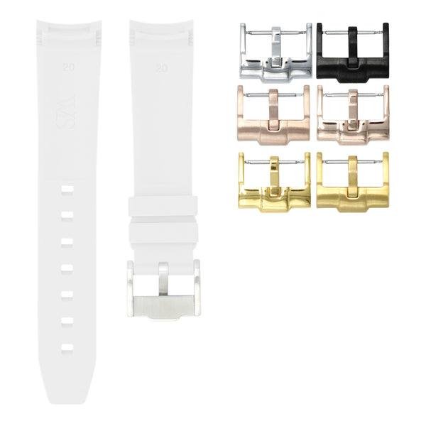 POLAR WHITE - RUBBER WATCH STRAP FOR ROLEX DAY-DATE 40MM