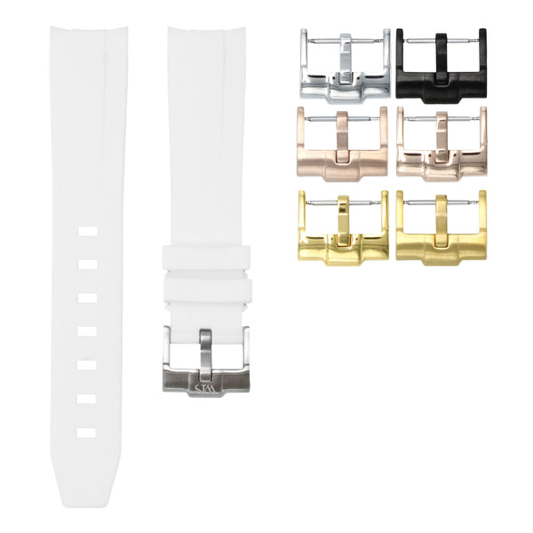 POLAR WHITE - RUBBER WATCH STRAP FOR OMEGA X SWATCH MOONSWATCH