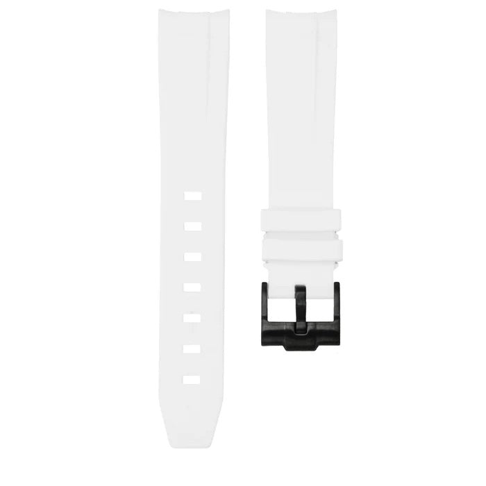 Polar White - Rubber Watch Strap For Longines Legend Diver