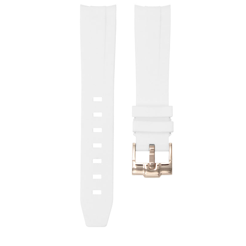 POLAR WHITE - INTEGRATED RUBBER WATCH STRAP FOR ORIS DIVER 65