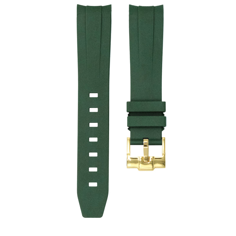 FOREST GREEN - RUBBER WATCH STRAP FOR ROLEX YACHT-MASTER
