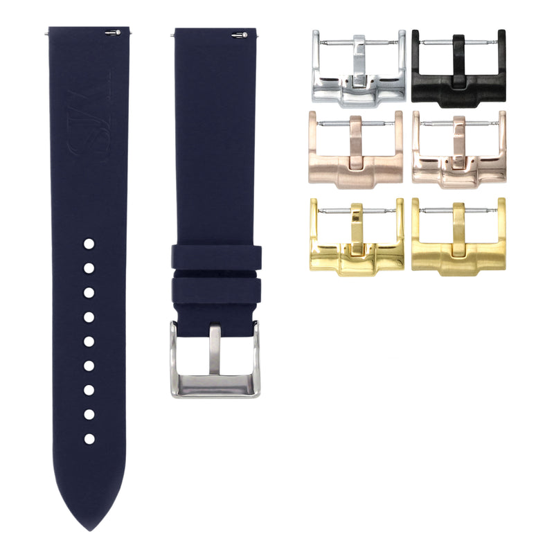 Marine Blue - Quick Release Rubber Watch Strap For Zenith Pilot