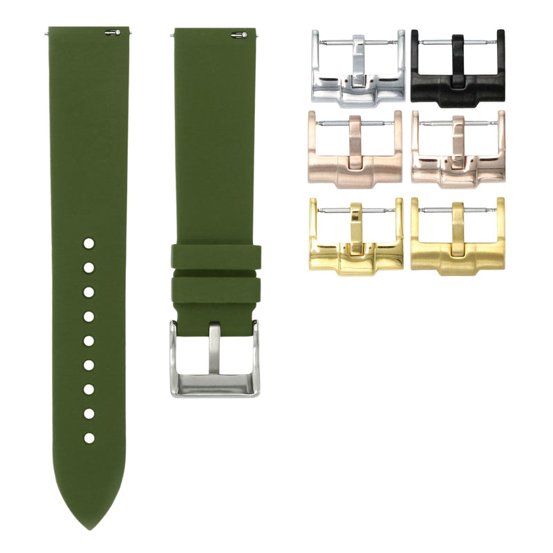 OLIVE GREEN - QUICK RELEASE RUBBER WATCH STRAP FOR ORIS BIG CROWN