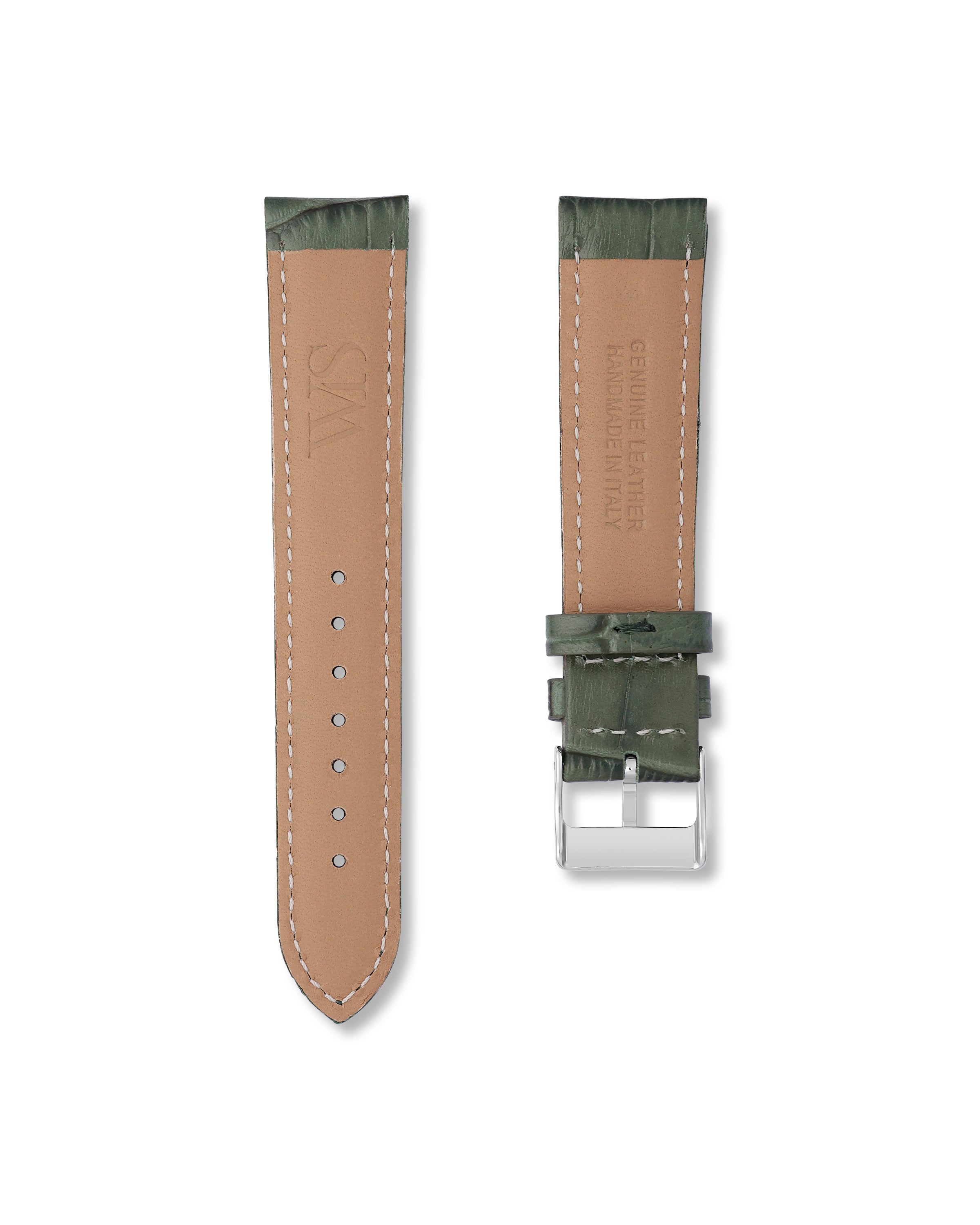 Emerald Green Alligator Leather Watch Strap For Omega x Swatch