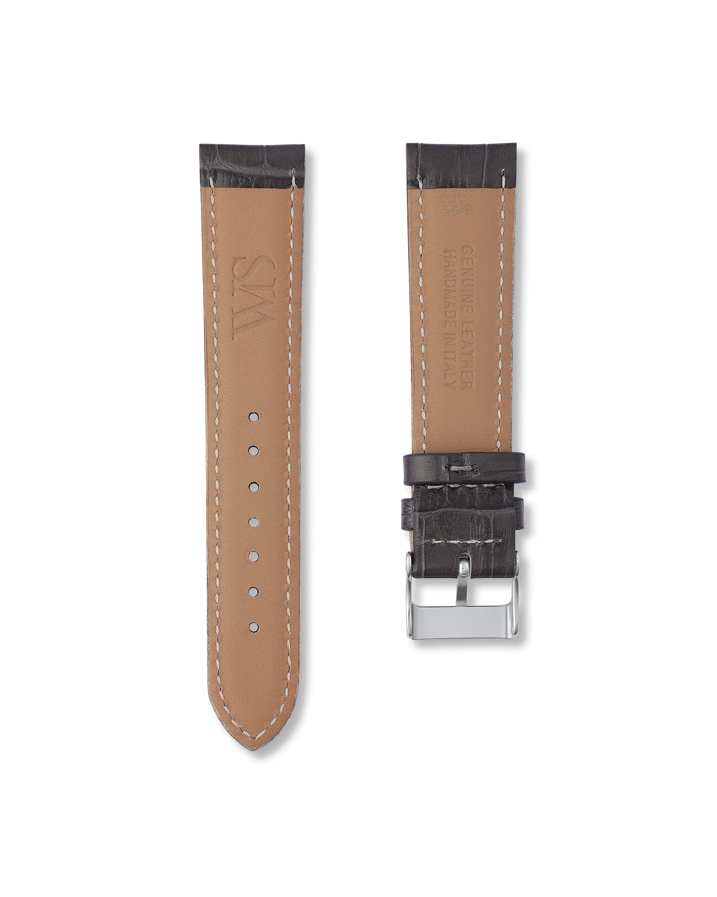 Charcoal Grey - Alligator Leather Watch Strap For Omega x Swatch