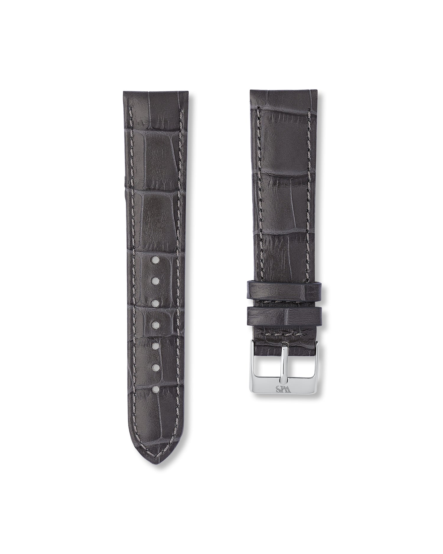 Charcoal Grey Alligator Leather Watch Strap For Omega Speedmaster