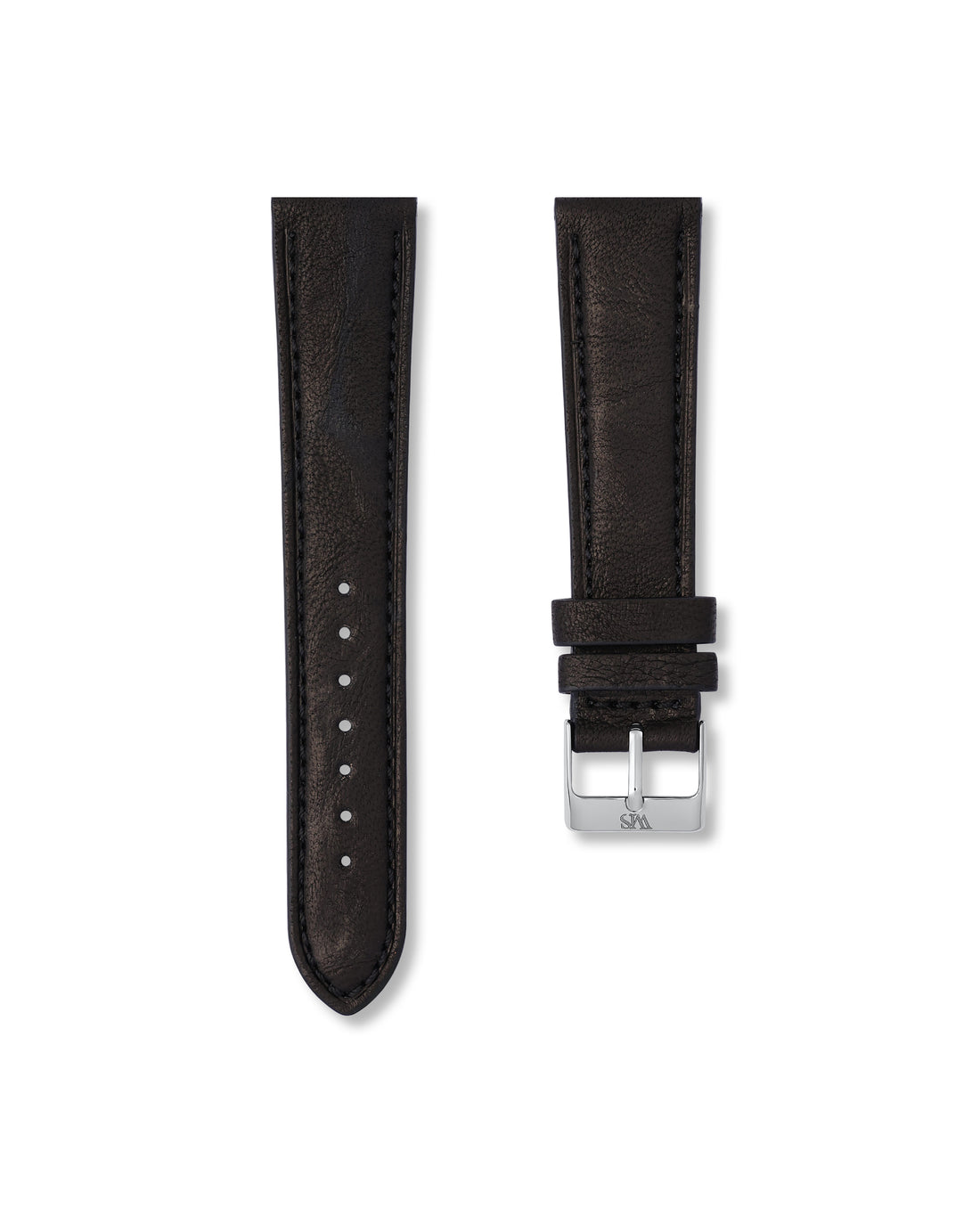 20MM/21MM Tuxedo Black Italian Calf Leather Watch Strap | WISSTRAPS