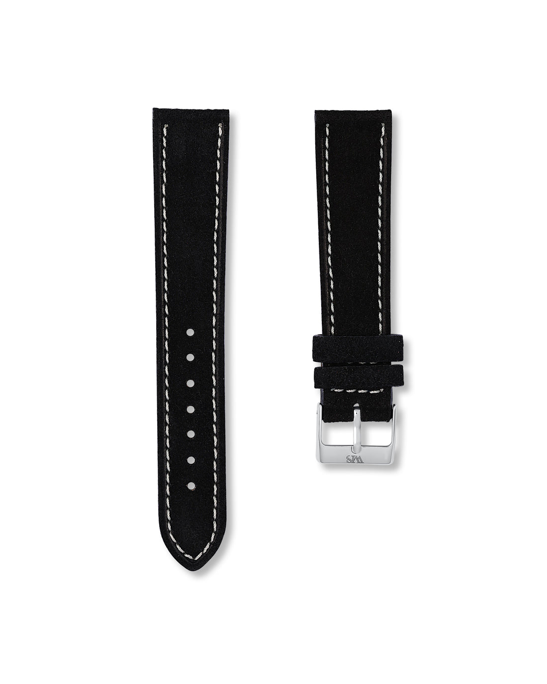 20MM/21MM Tuxedo Black Suede Leather Watch Strap | WISSTRAPS