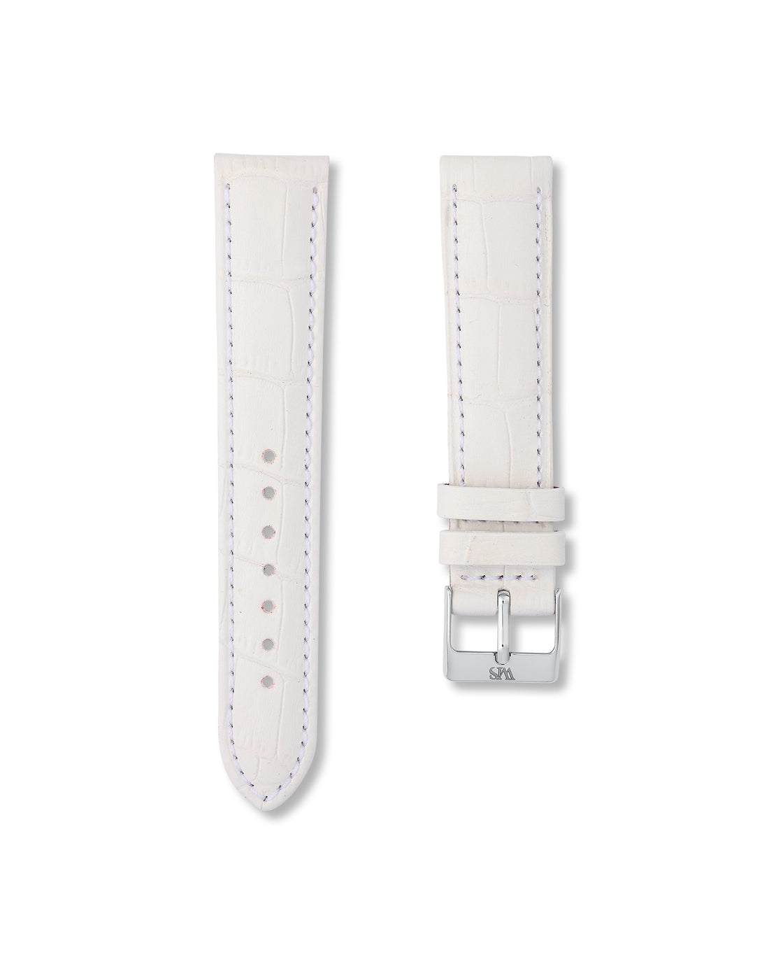20MM Ivory White Alligator Leather Watch Band | WISSTRAPS