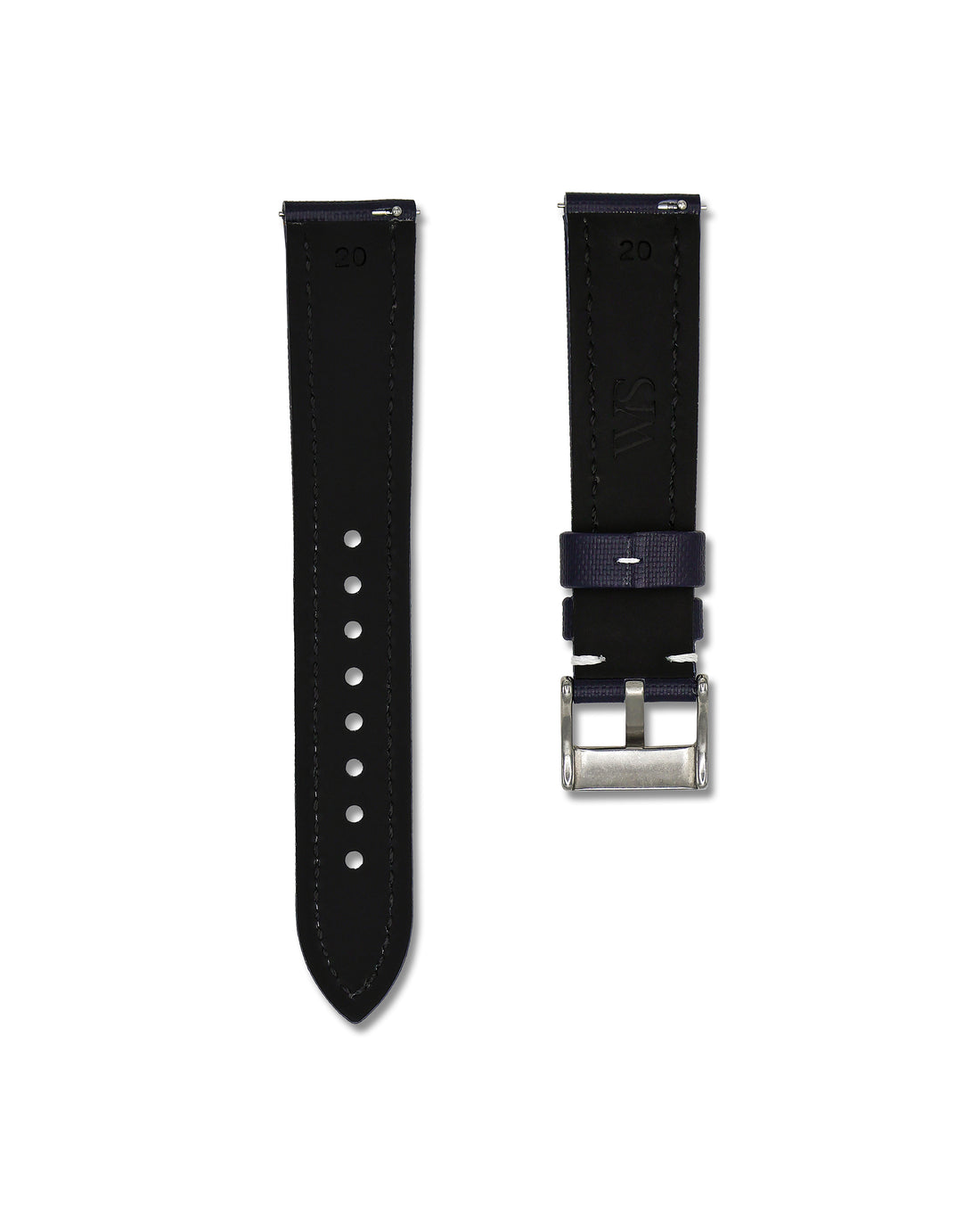 Blue with White Stitching Sailcloth Quick Release Watch Straps | WIS Straps