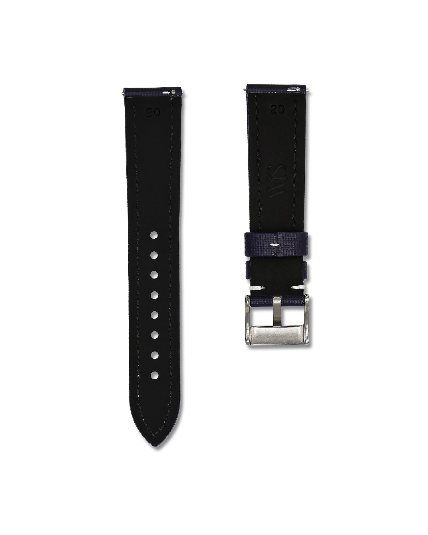 Blue with White Stitching Sailcloth Quick Release Watch Straps | WIS Straps