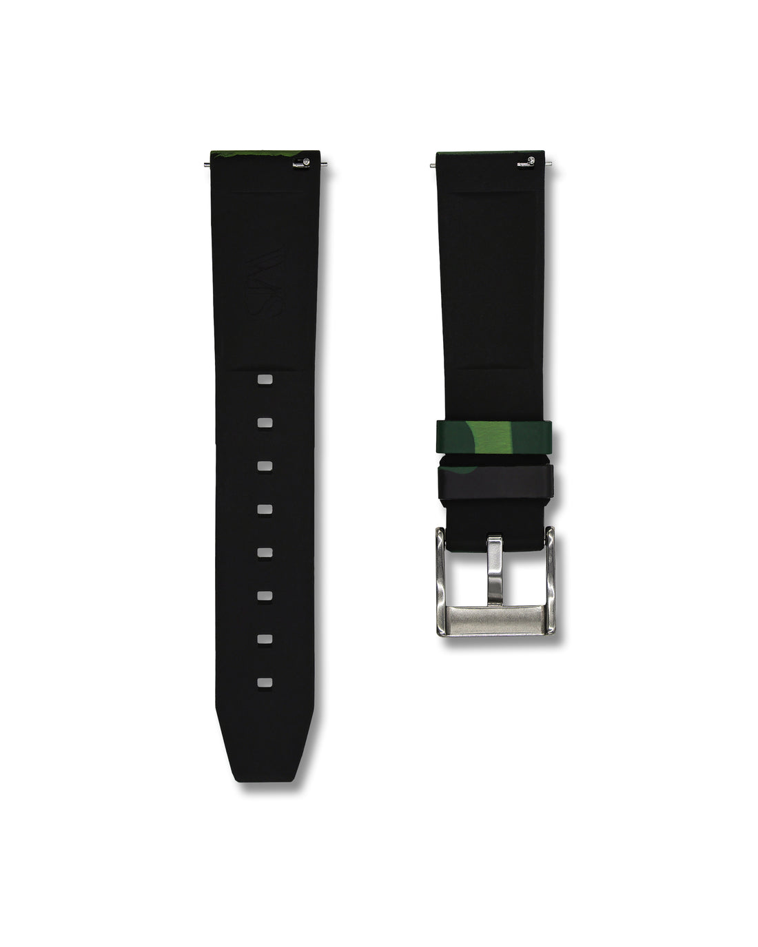 Green Camo 20mm Rubber Quick Release Watch Band | WIS Straps