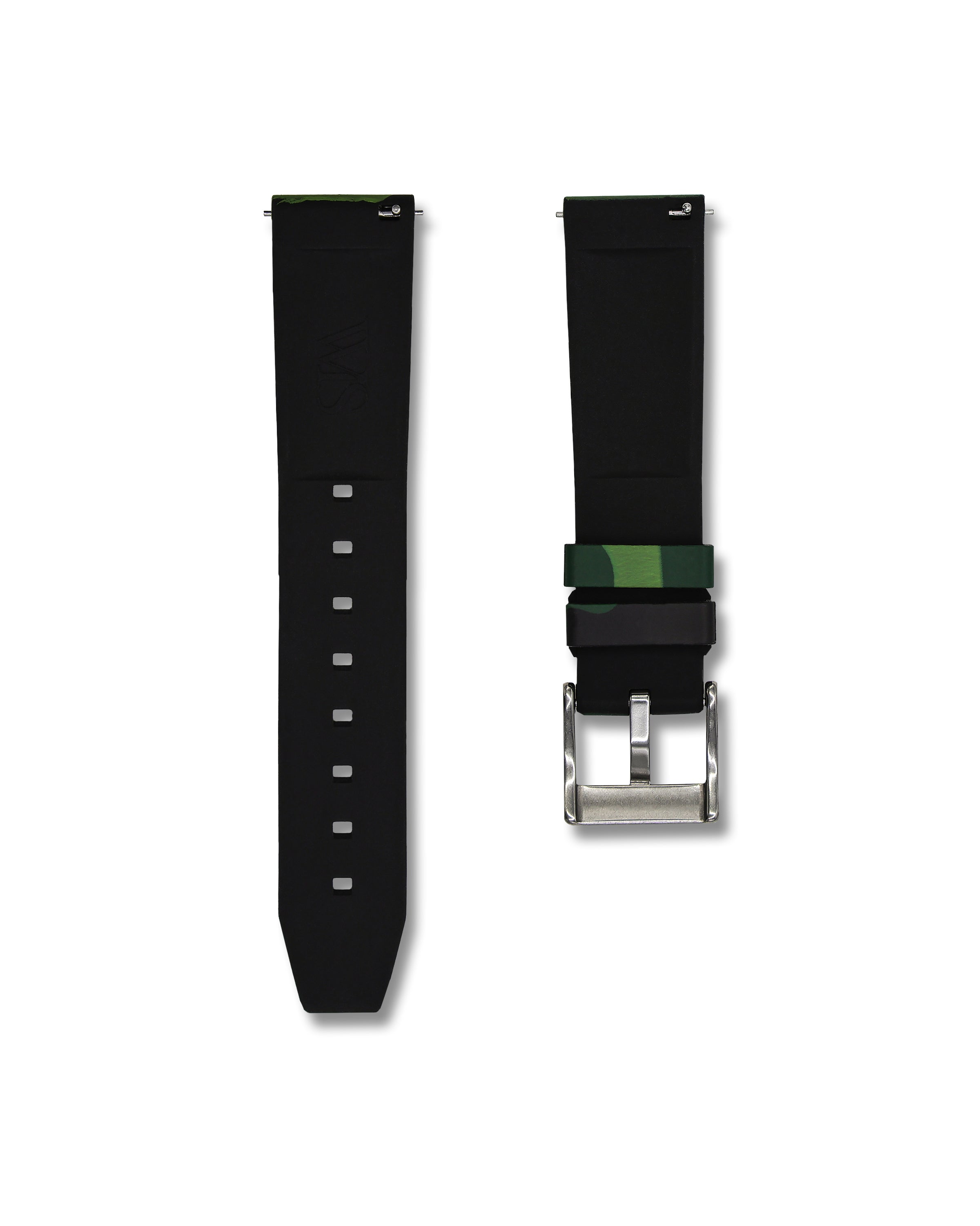 Green Camo 20mm Rubber Quick Release Watch Band | WIS Straps